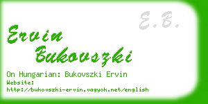 ervin bukovszki business card